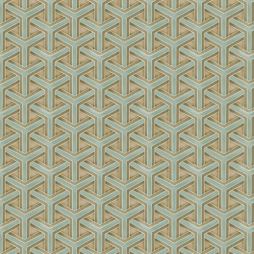 Hex Weave Supersize Wallpaper - Copper - by Carmine Lake
