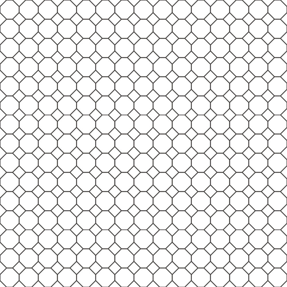 Hexagon Wallpaper - White / Black - by Galerie