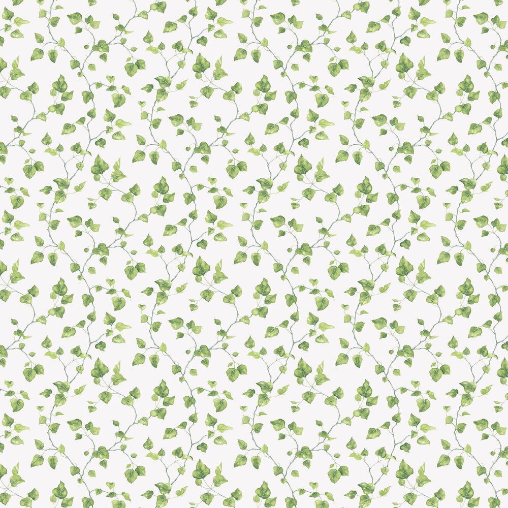Ivy Wallpaper - White / Green - by Galerie