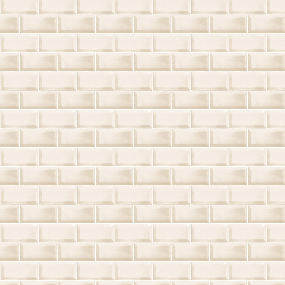 Subway Tile Wallpaper - Beige - by Galerie