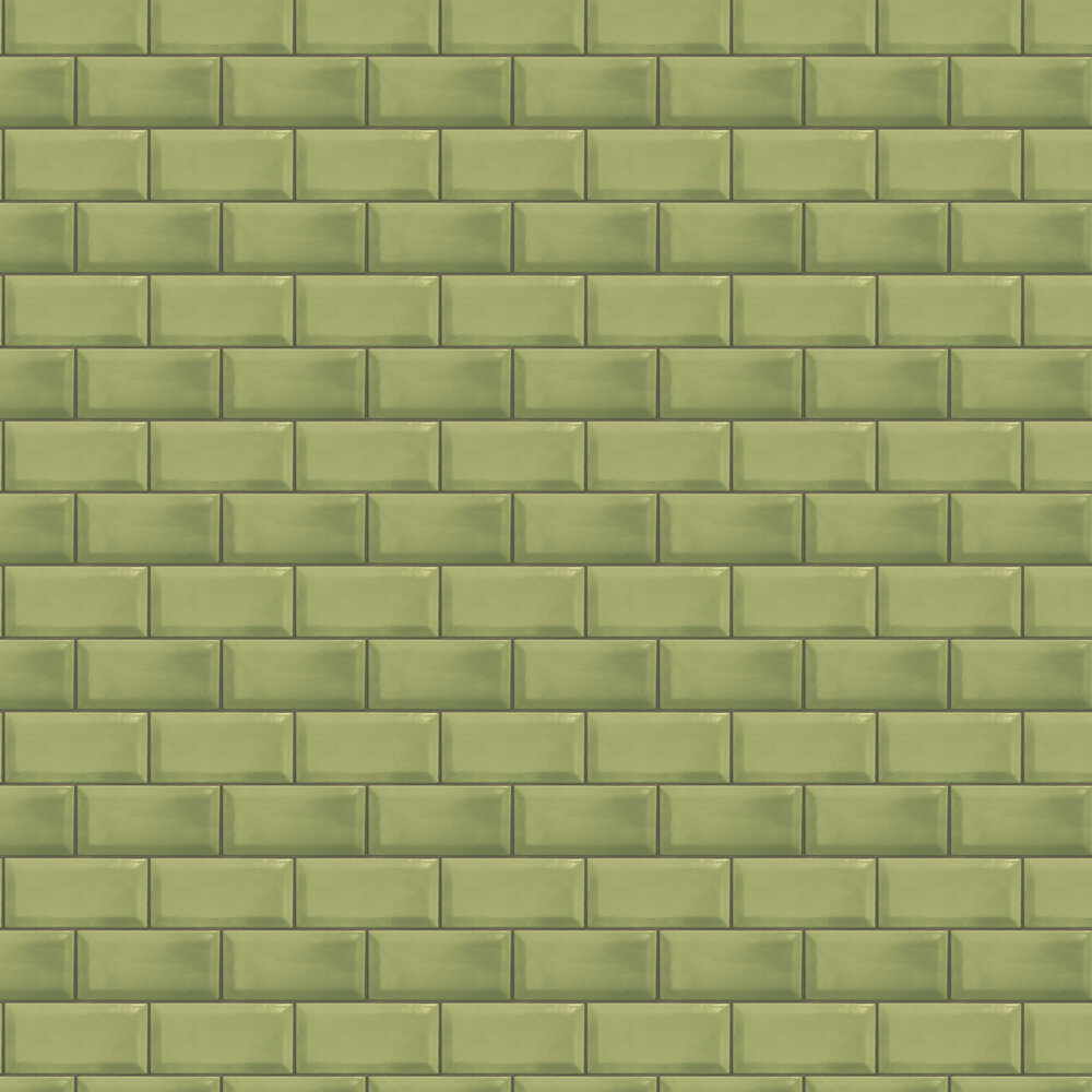 Subway Tile Wallpaper - Green - by Galerie