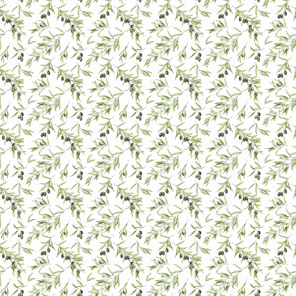 Olive Tree Wallpaper - White - by Galerie