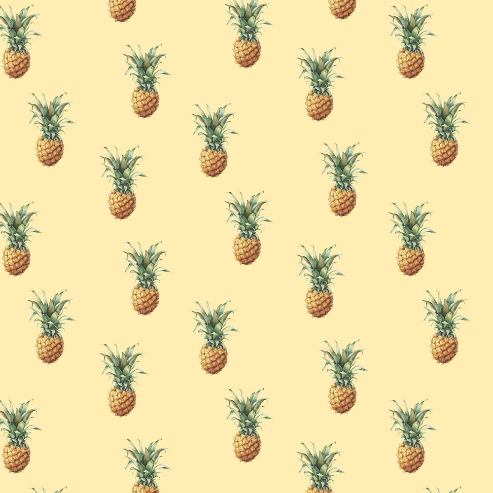 Pineapple Wallpaper - Yellow - by Galerie