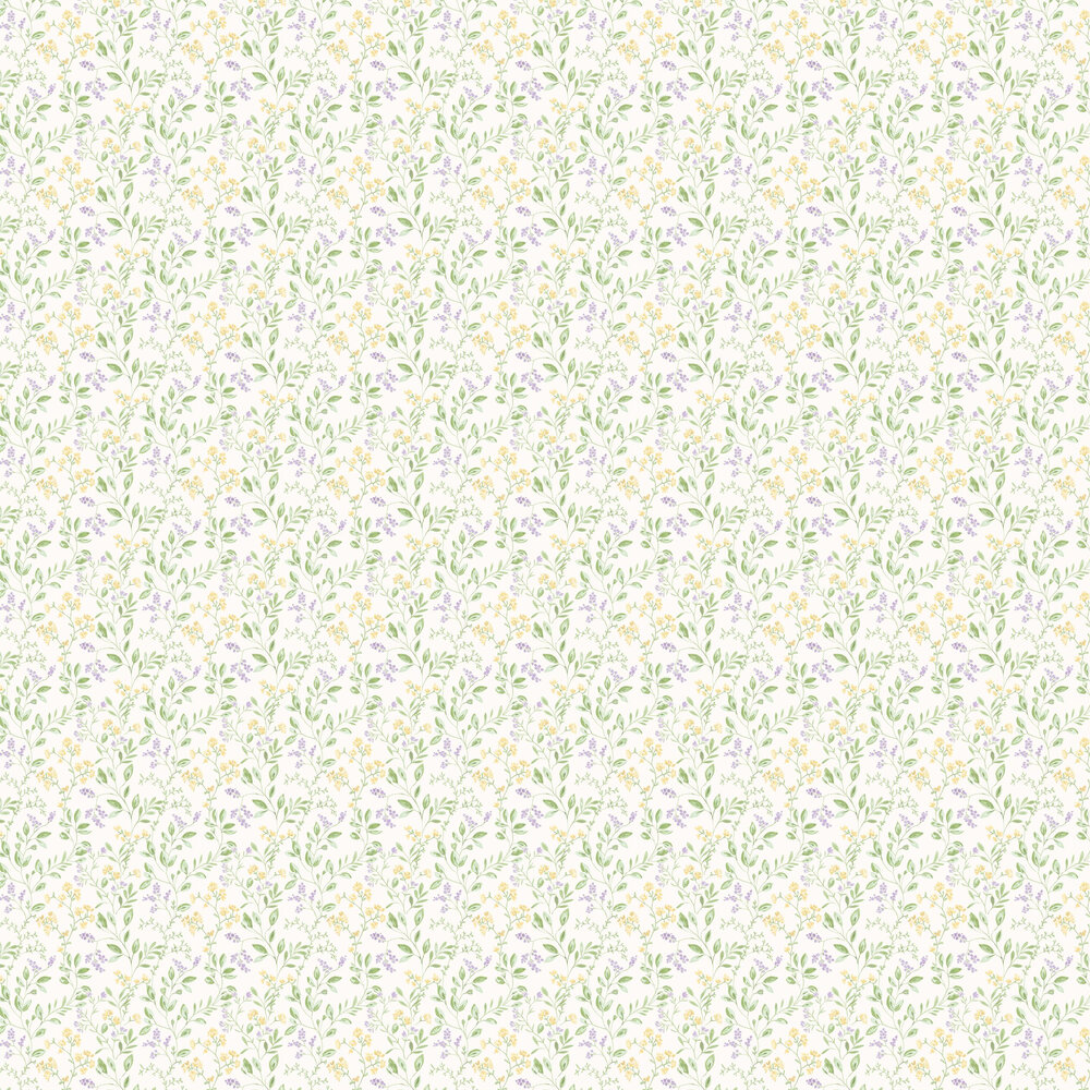 Country Flowers Wallpaper - Lilac - by Galerie