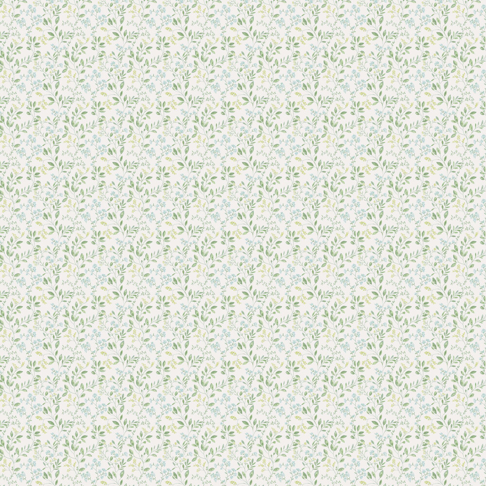 Country Flowers Wallpaper - Green - by Galerie