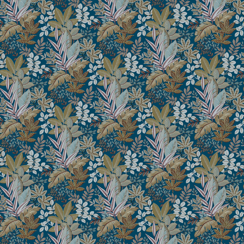 Foliage Wallpaper - Blue - by Galerie