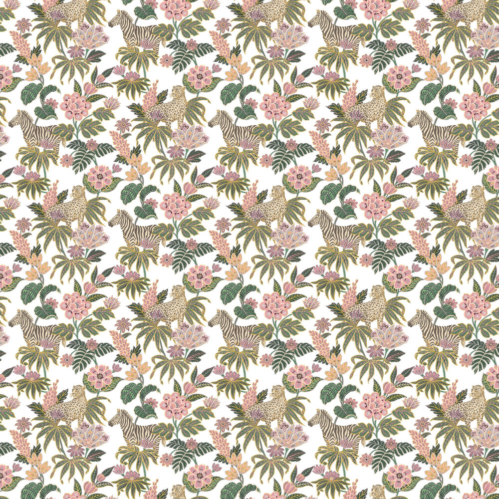 Safari Floral Wallpaper - Blush - by Galerie
