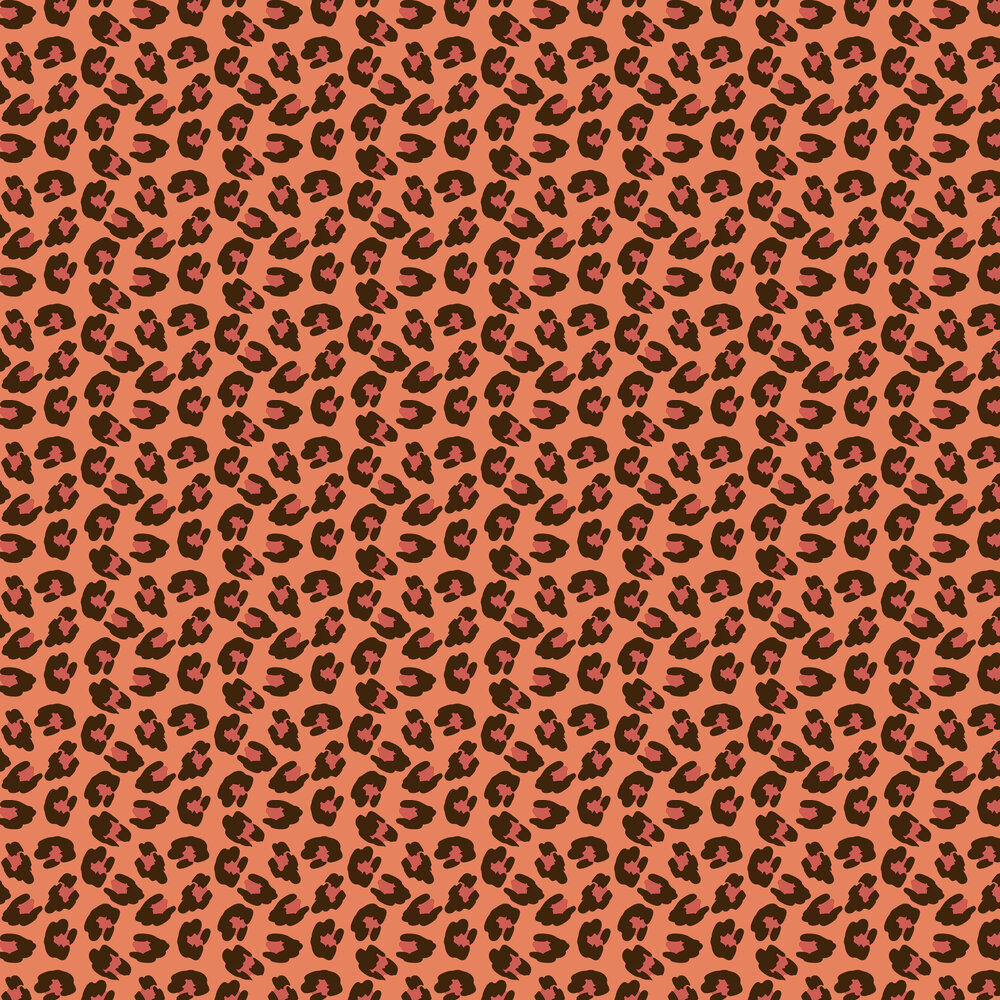 Leopard Wallpaper - Orange - by Galerie