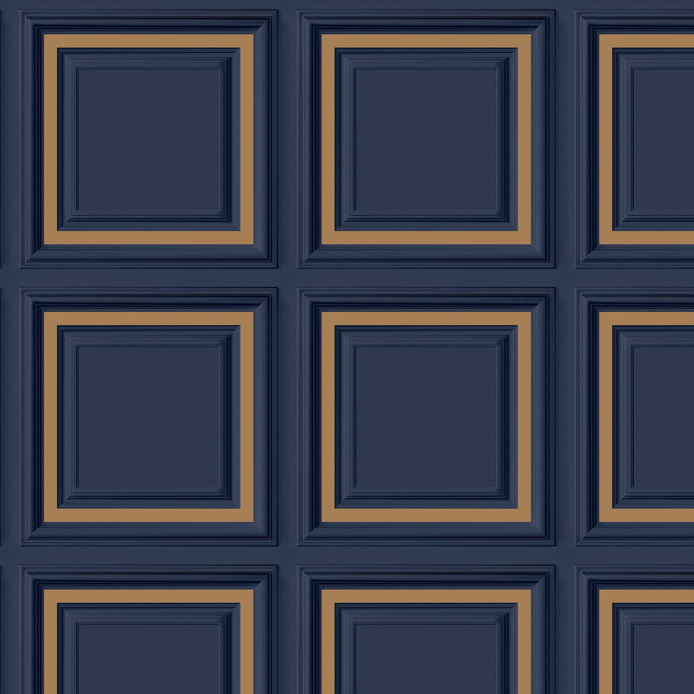 Stately Panel Wallpaper - Navy - by Arthouse