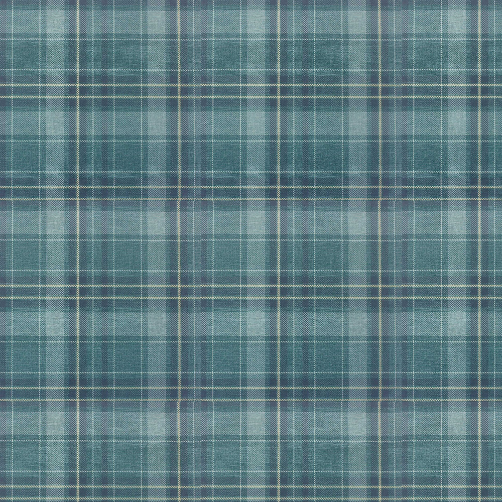 Twilled Plaid Wallpaper - Emerald Green - by Arthouse