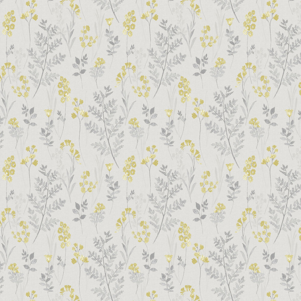 Pashley Wallpaper - Grey / Yellow - by Albany
