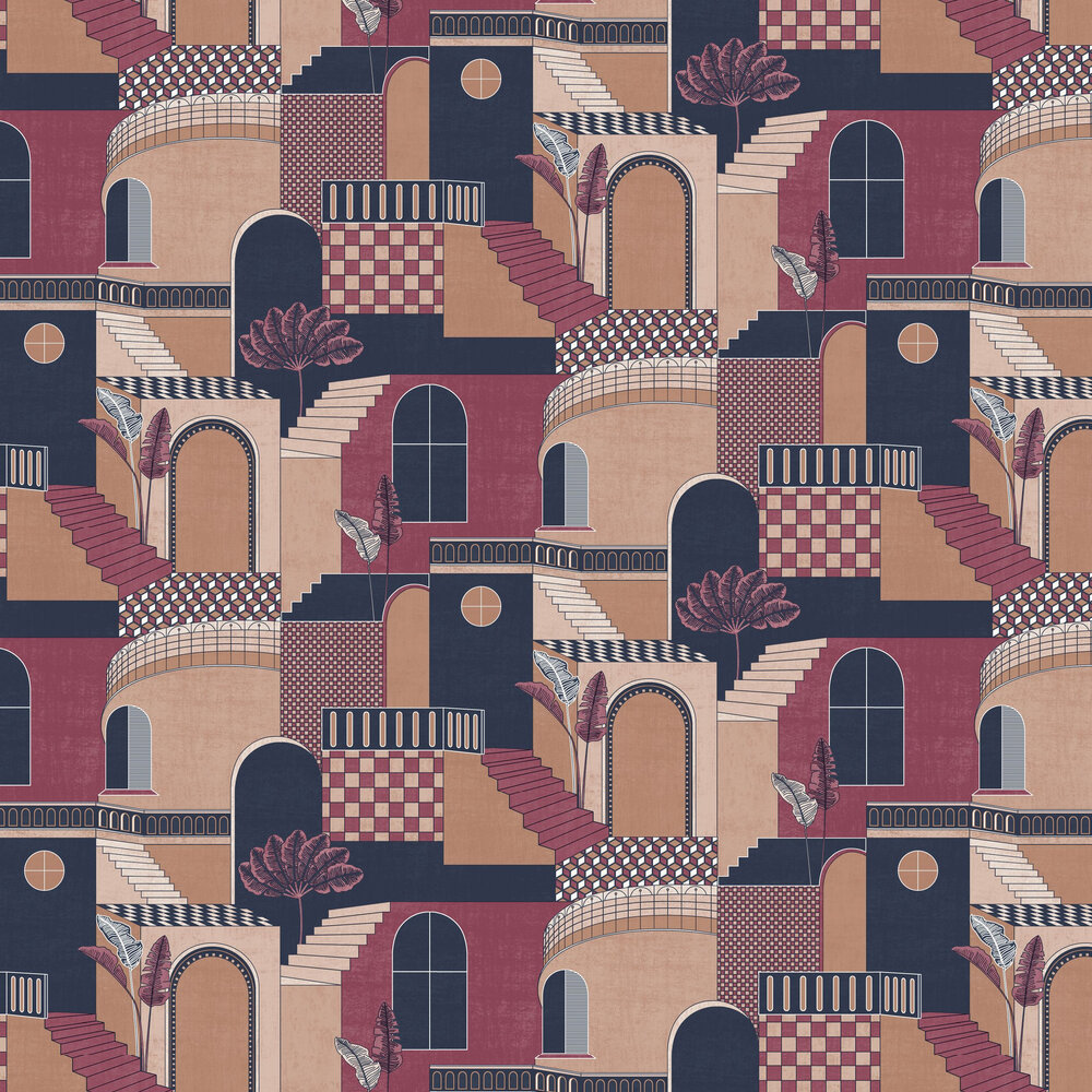 Medina Wallpaper - Fuchsia - by Albany