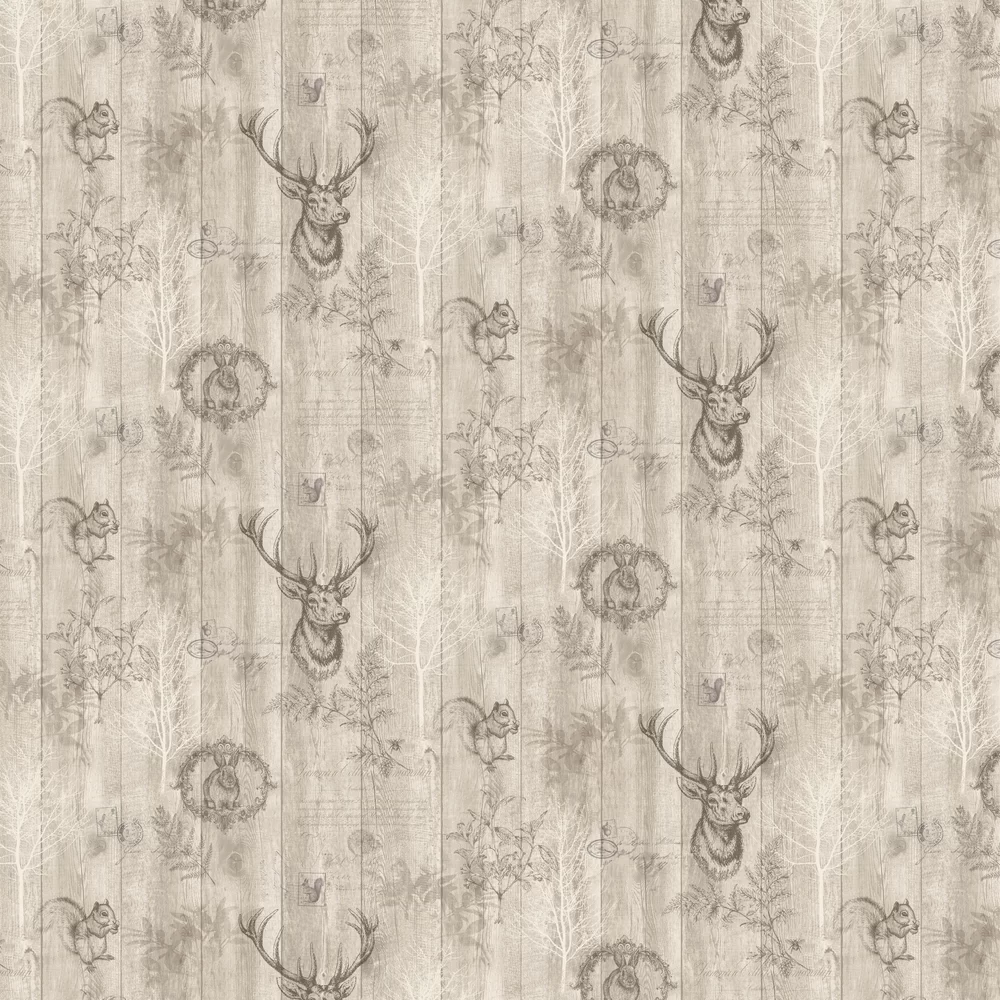 Albany Wallpaper Stag Wood Panel 90091