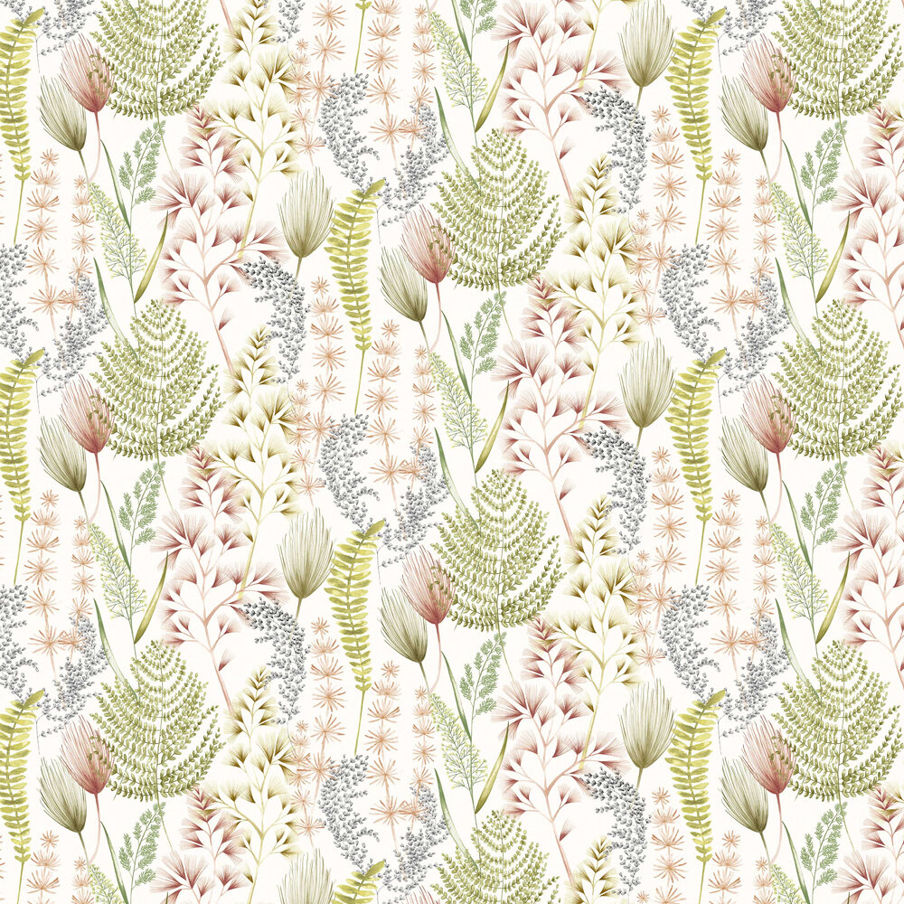 Summer Ferns Wallpaper - Terracotta - by Ohpopsi