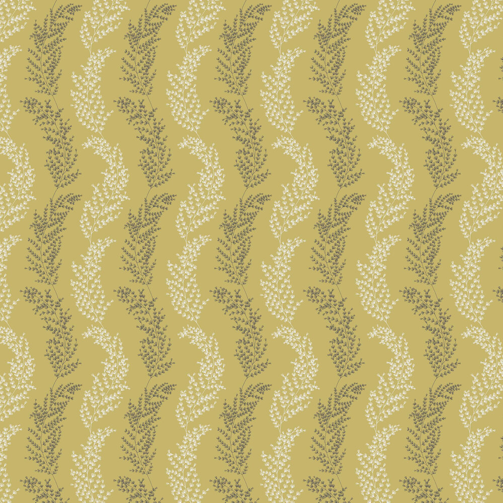 Mimosa Trail Wallpaper - Mustard - by Ohpopsi