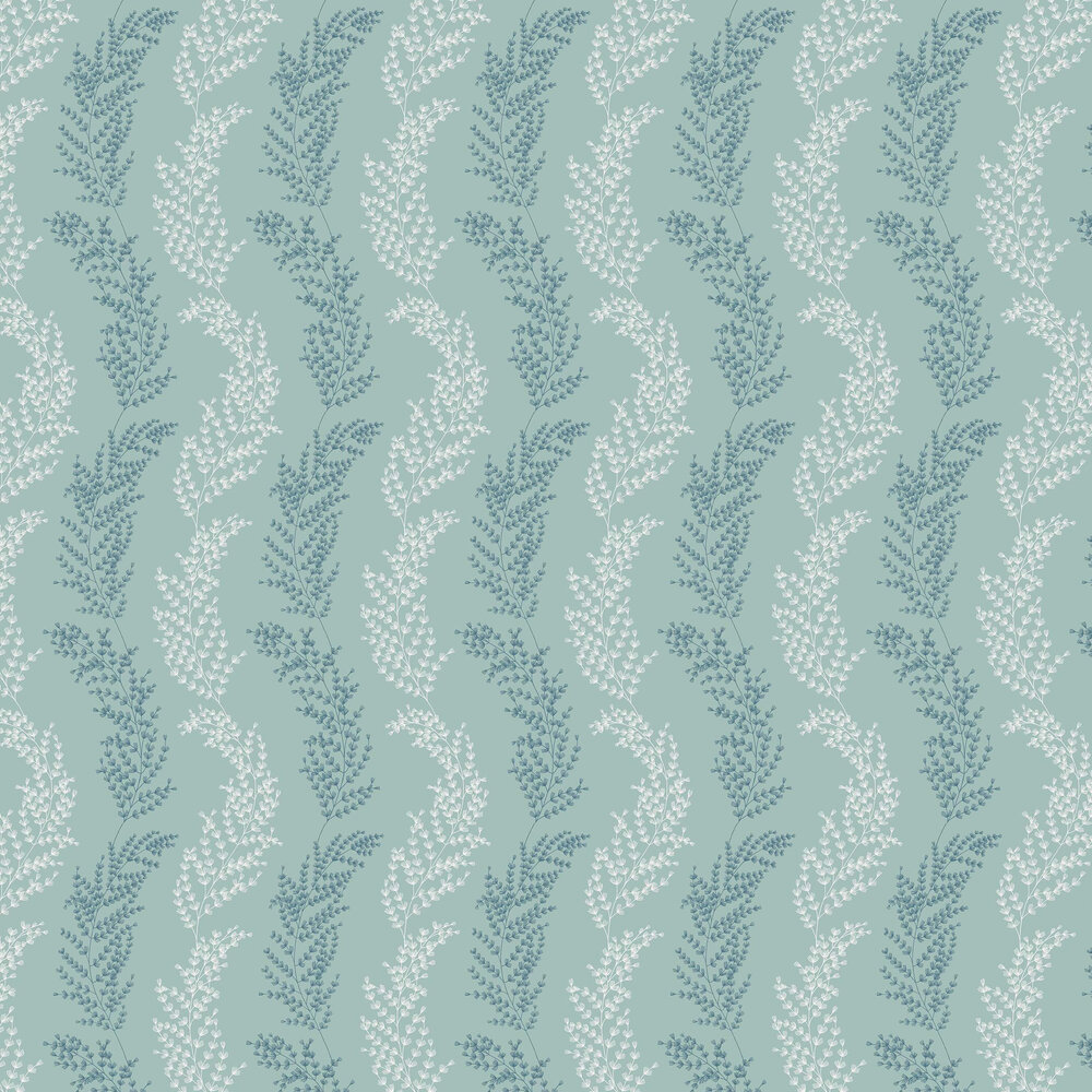 Mimosa Trail Wallpaper - Teal - by Ohpopsi