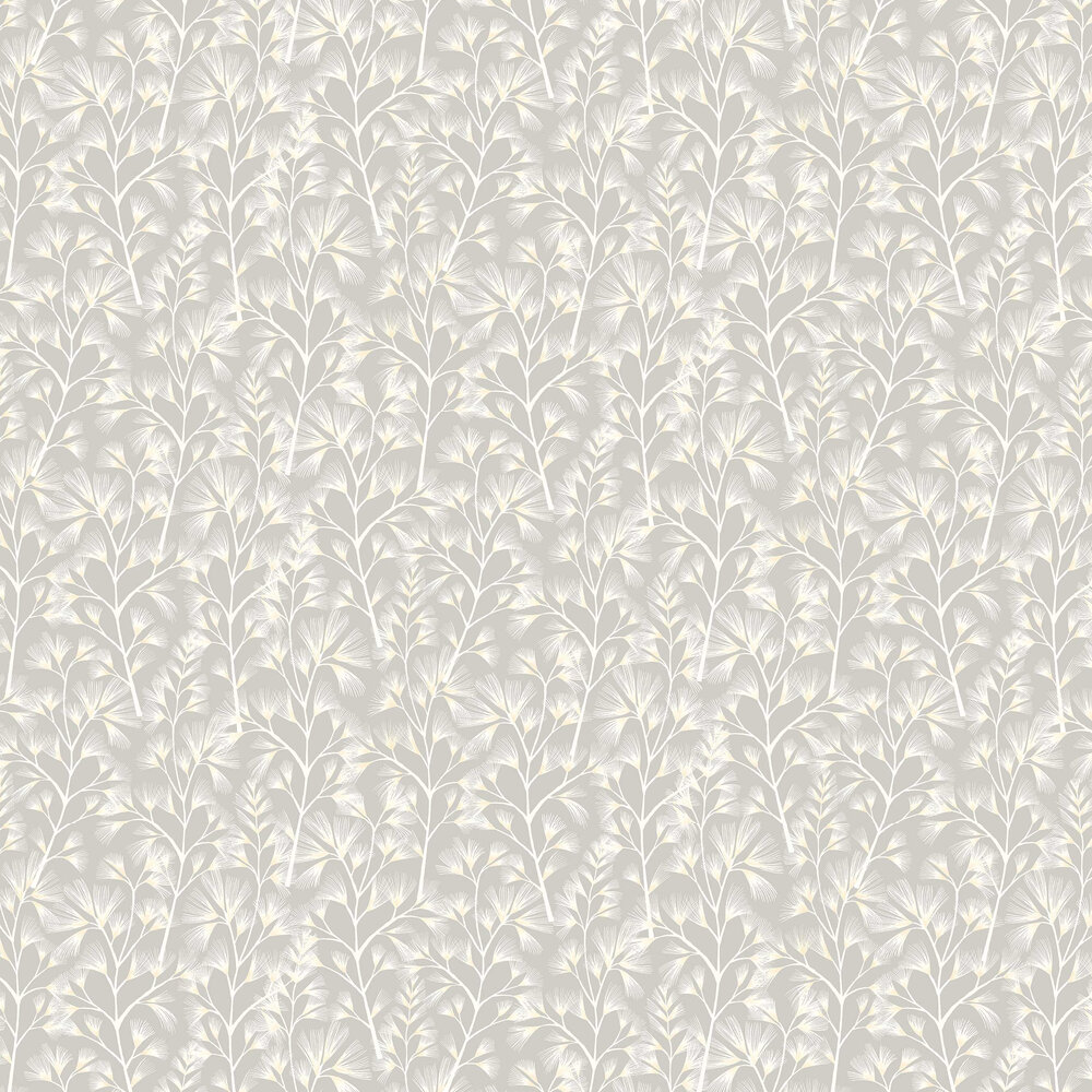 Arabella  Wallpaper - Grey - by Ohpopsi