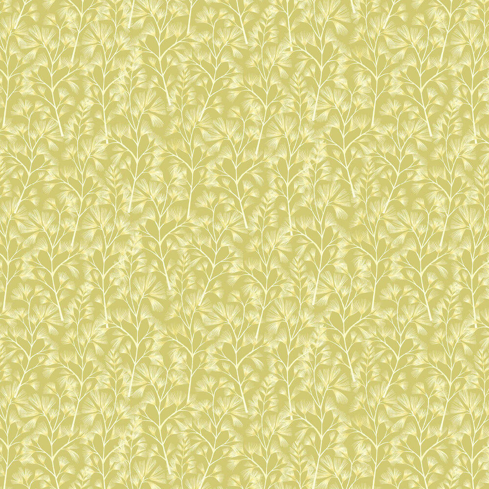 Arabella  Wallpaper - Chartreuse - by Ohpopsi