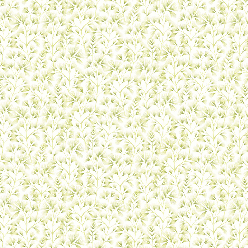 Arabella  Wallpaper - Green Cream - by Ohpopsi