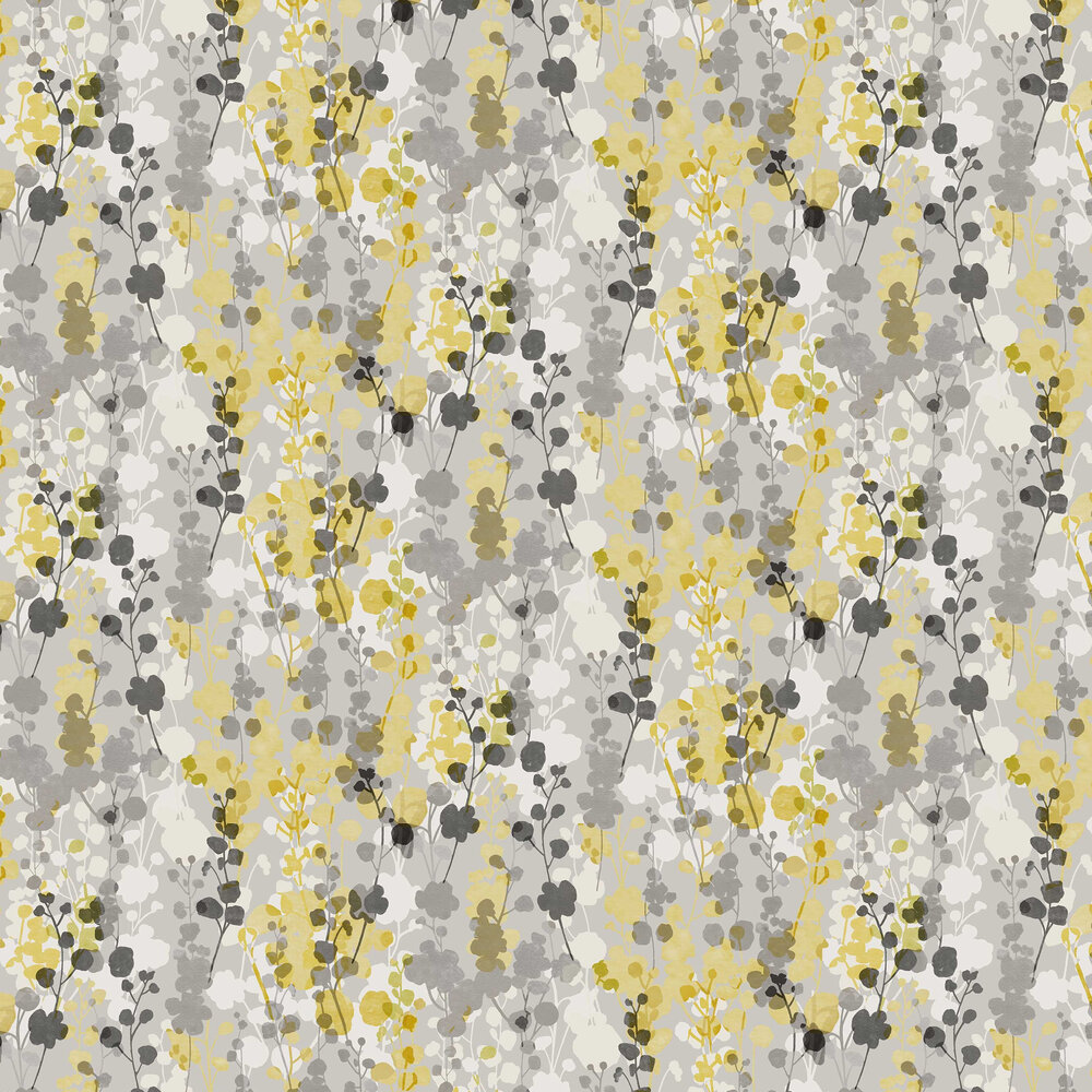 Blossom Wallpaper - Mustard Grey - by Ohpopsi