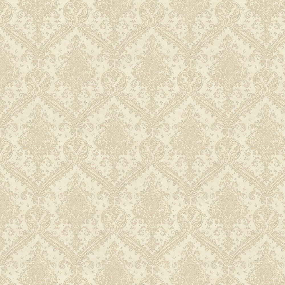 Shimmer Damask Wallpaper - Ivory - by Albany
