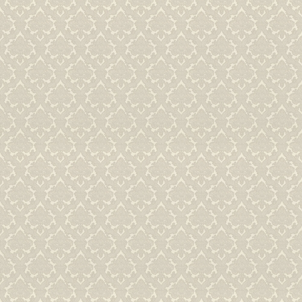 Faux silk damask Wallpaper - Champagne - by Albany