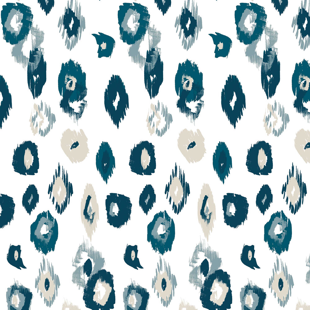 Animal Ikat Wallpaper - Wilderness White & Serpentine - by Ohpopsi