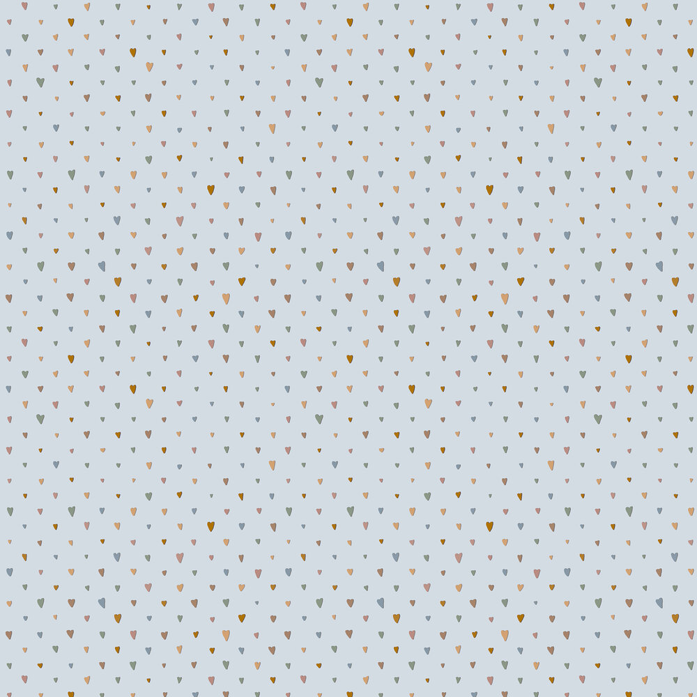 Colored Hearts Wallpaper - Light Blue - by Hohenberger