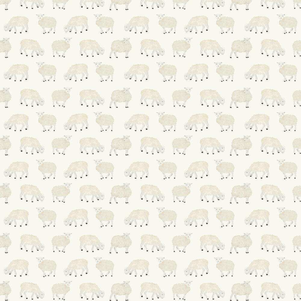 Sweet Sheep Wallpaper - White - by Hohenberger