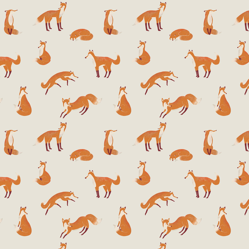 Friendly Foxes Wallpaper - Pearl - by Hohenberger