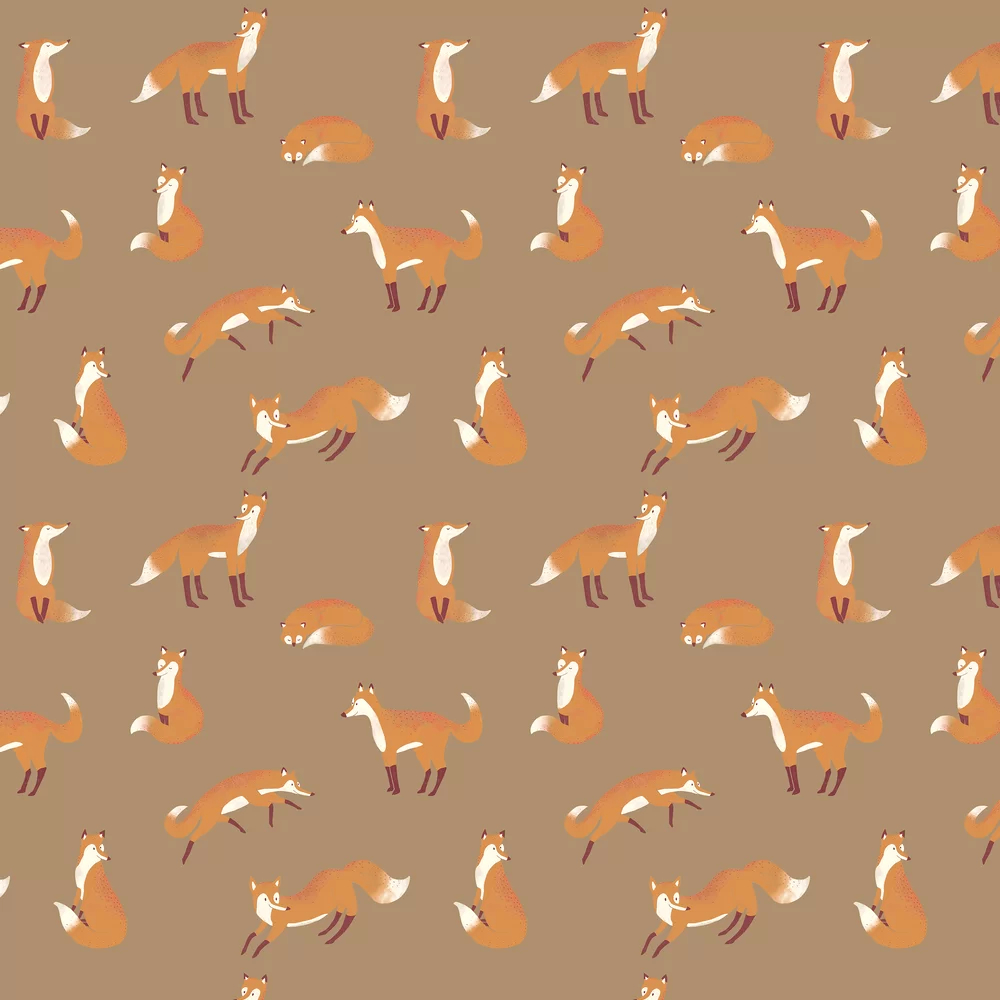 Friendly Foxes by Hohenberger - Bronze - Wallpaper : Wallpaper Direct