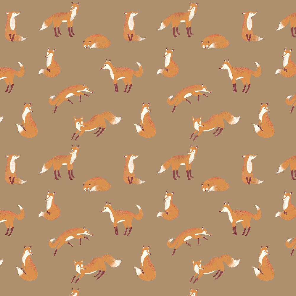 Friendly Foxes Wallpaper - Bronze - by Hohenberger
