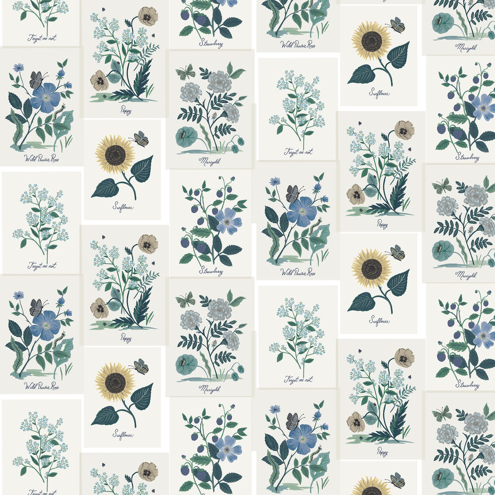 Botanical Prints Wallpaper - Indigo - by Rifle Paper Co.