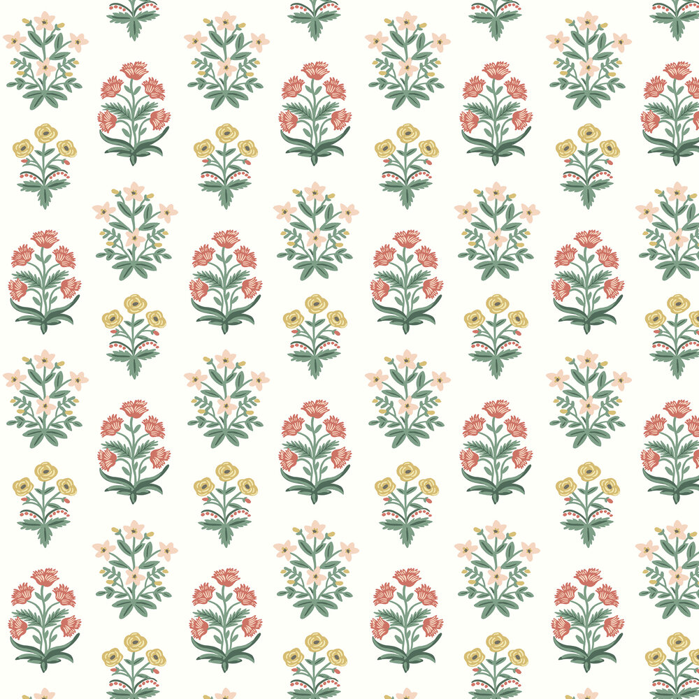 Mughal Rose Wallpaper - White - by Rifle Paper Co.