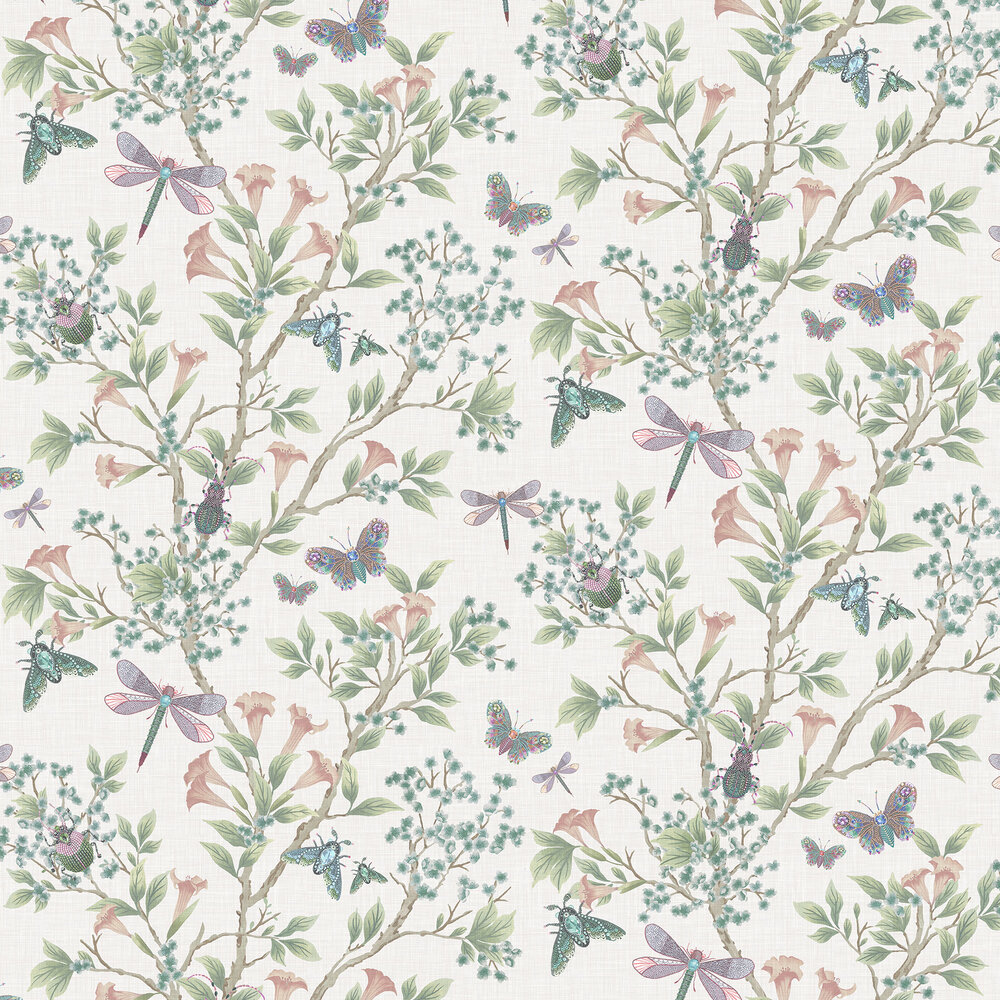 Jewel A Flutter Wallpaper - Blush - by Brand McKenzie