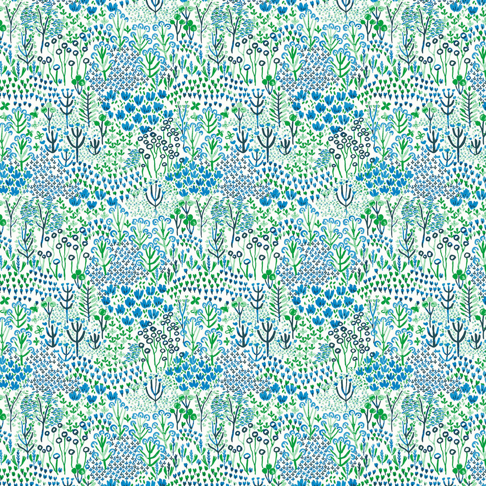 Pasture Wallpaper - Blue - by A Street Prints