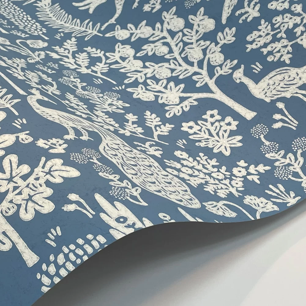 Menagerie Toile by Rifle Paper Co. - Blue & White - Wallpaper : Wallpaper  Direct