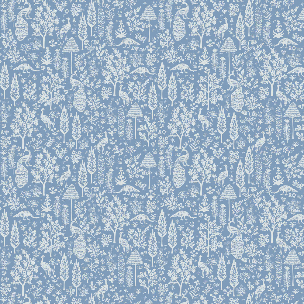 Menagerie Toile Wallpaper - Blue & White - by Rifle Paper Co.