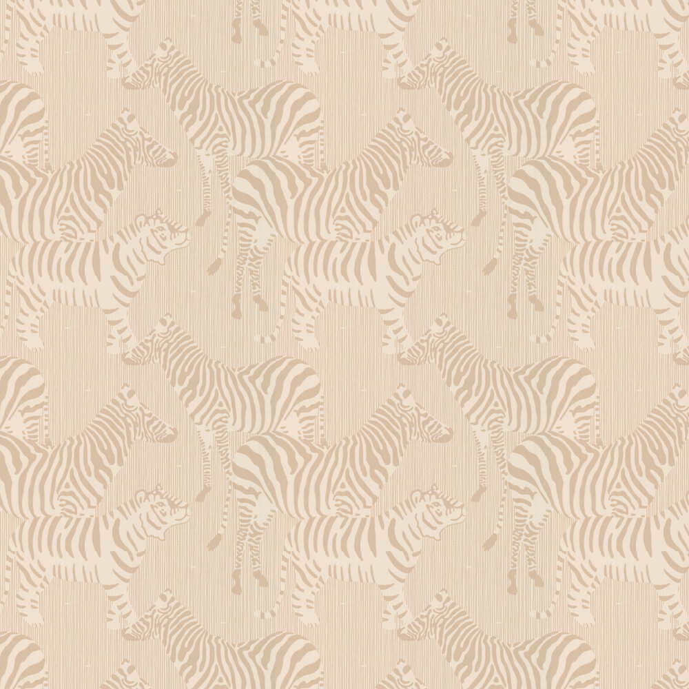 Safari Stripes Wallpaper - Dusty Beige - by Majvillan
