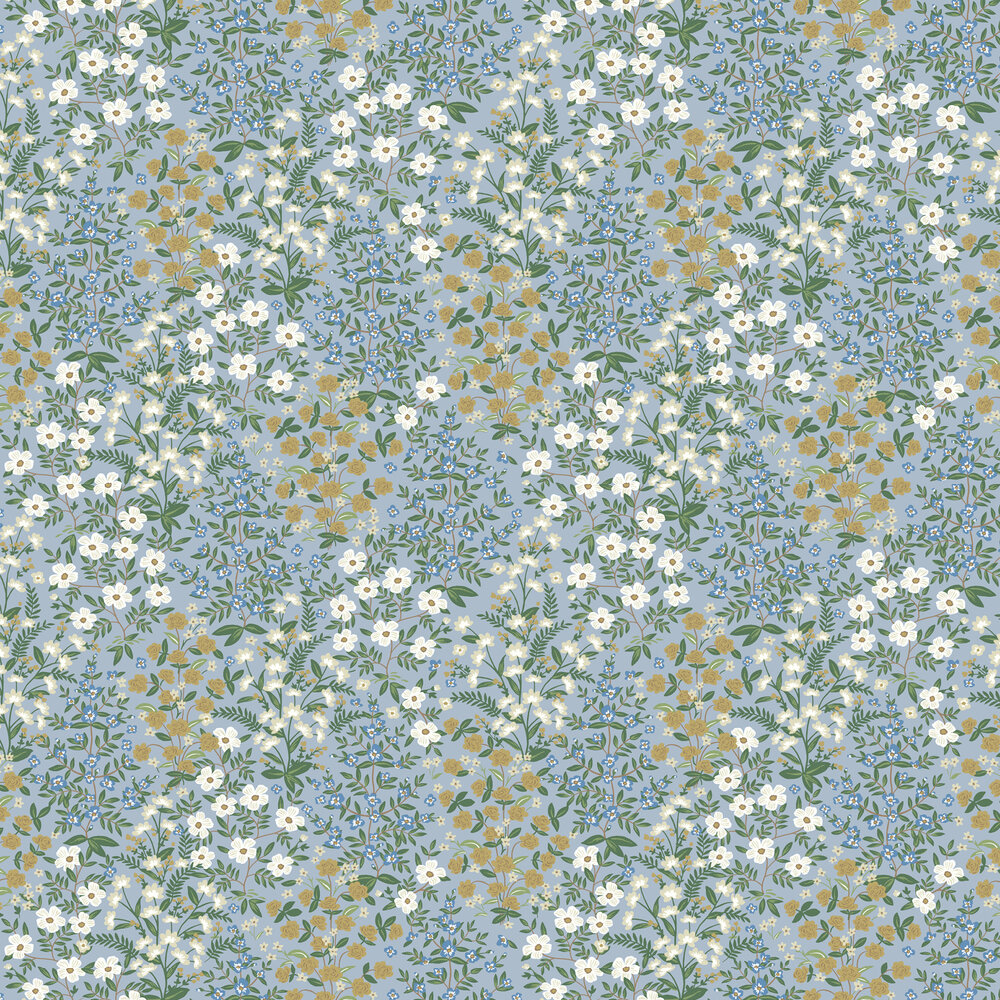 Wildwood Garden Wallpaper - Blue - by Rifle Paper Co.