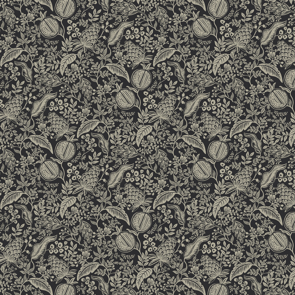 Pomegranate Wallpaper - Black & Linen - by Rifle Paper Co.