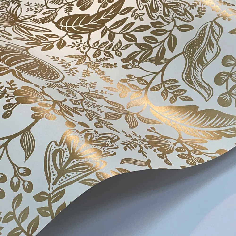 Pomegranate by Rifle Paper Co. - White & Metallic Gold - Wallpaper :  Wallpaper Direct