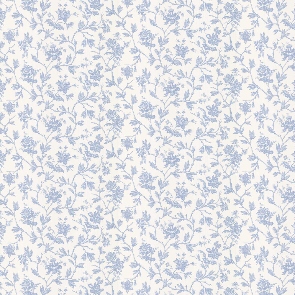 Rosa Wallpaper - Bleu Faience - by Casadeco
