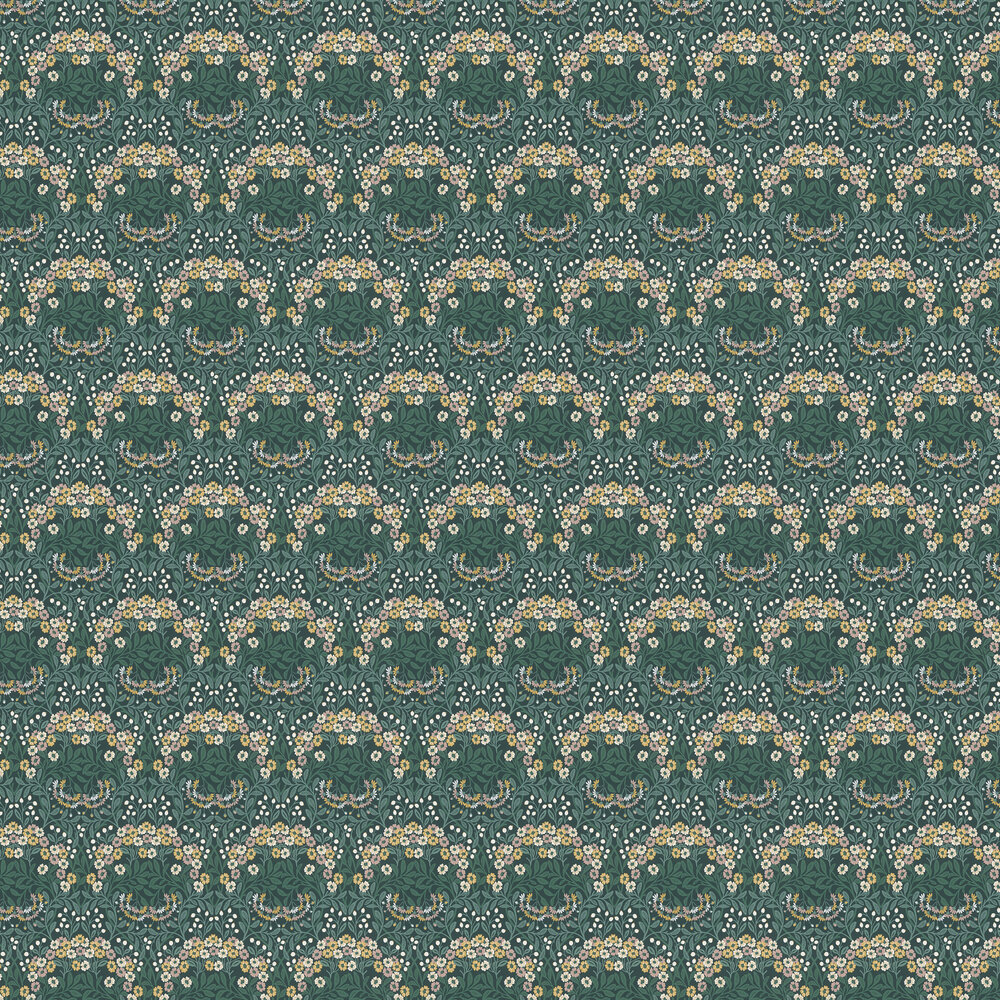 Bloomsbury Floral Wallpaper - Green - by Albany
