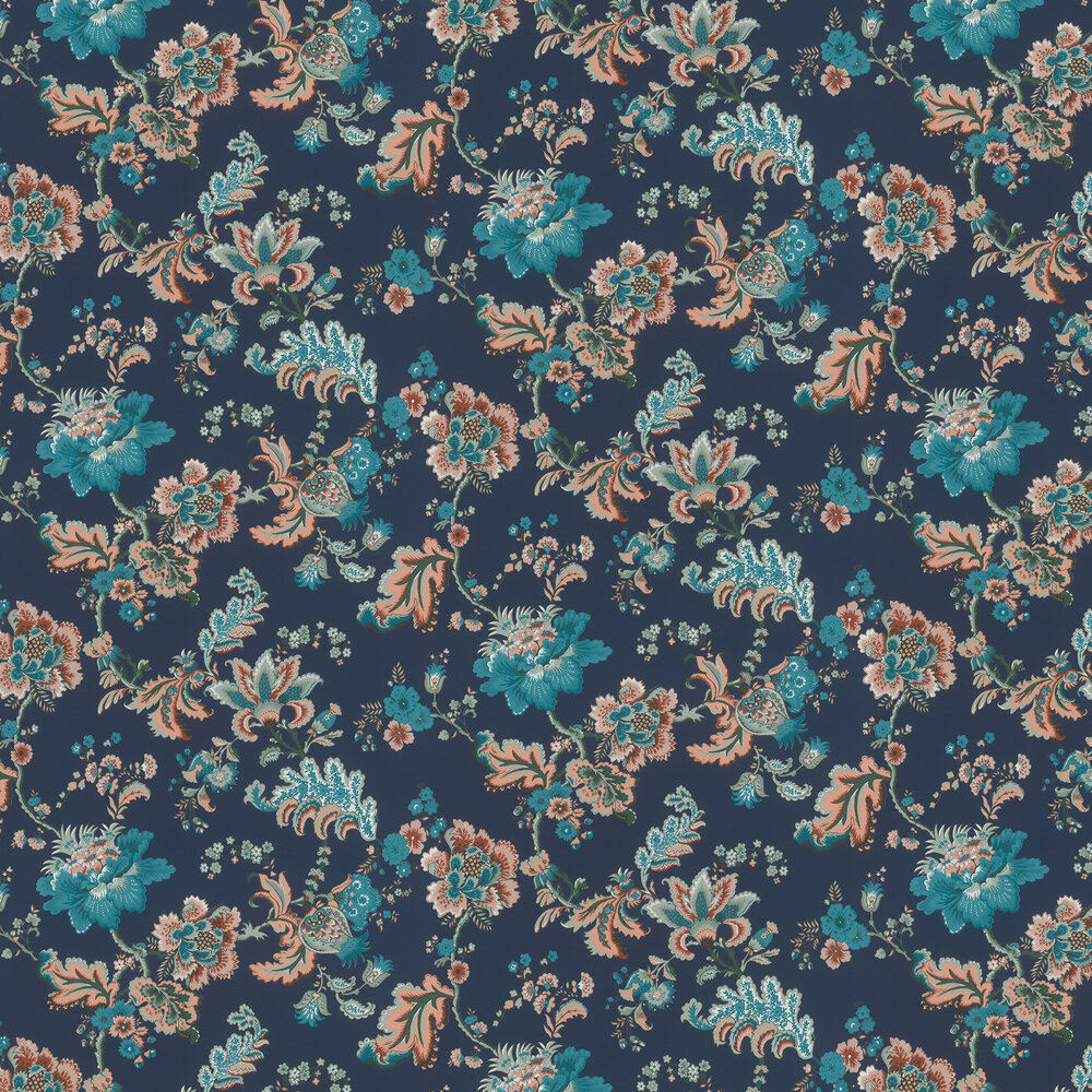 Sophia Floral Wallpaper - Navy Blue - by Albany