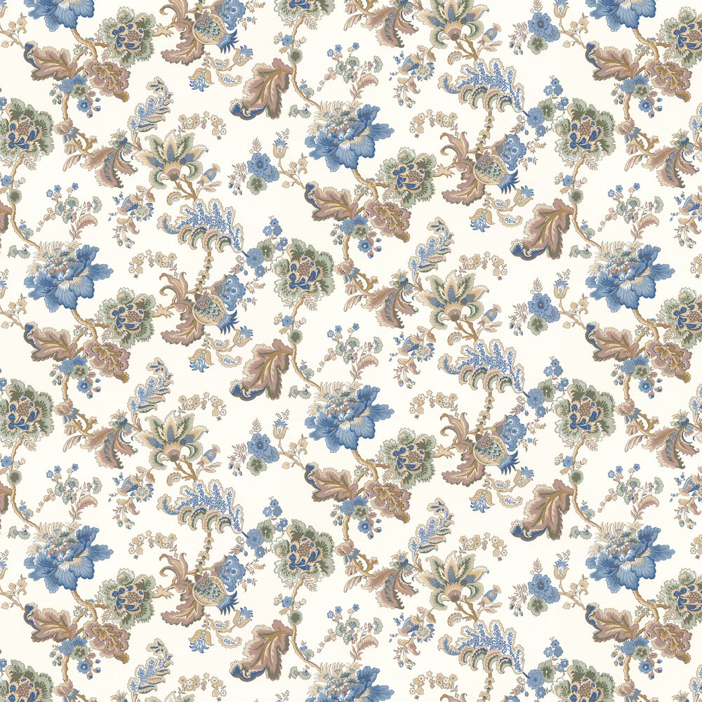 Sophia Floral Wallpaper - White - by Albany