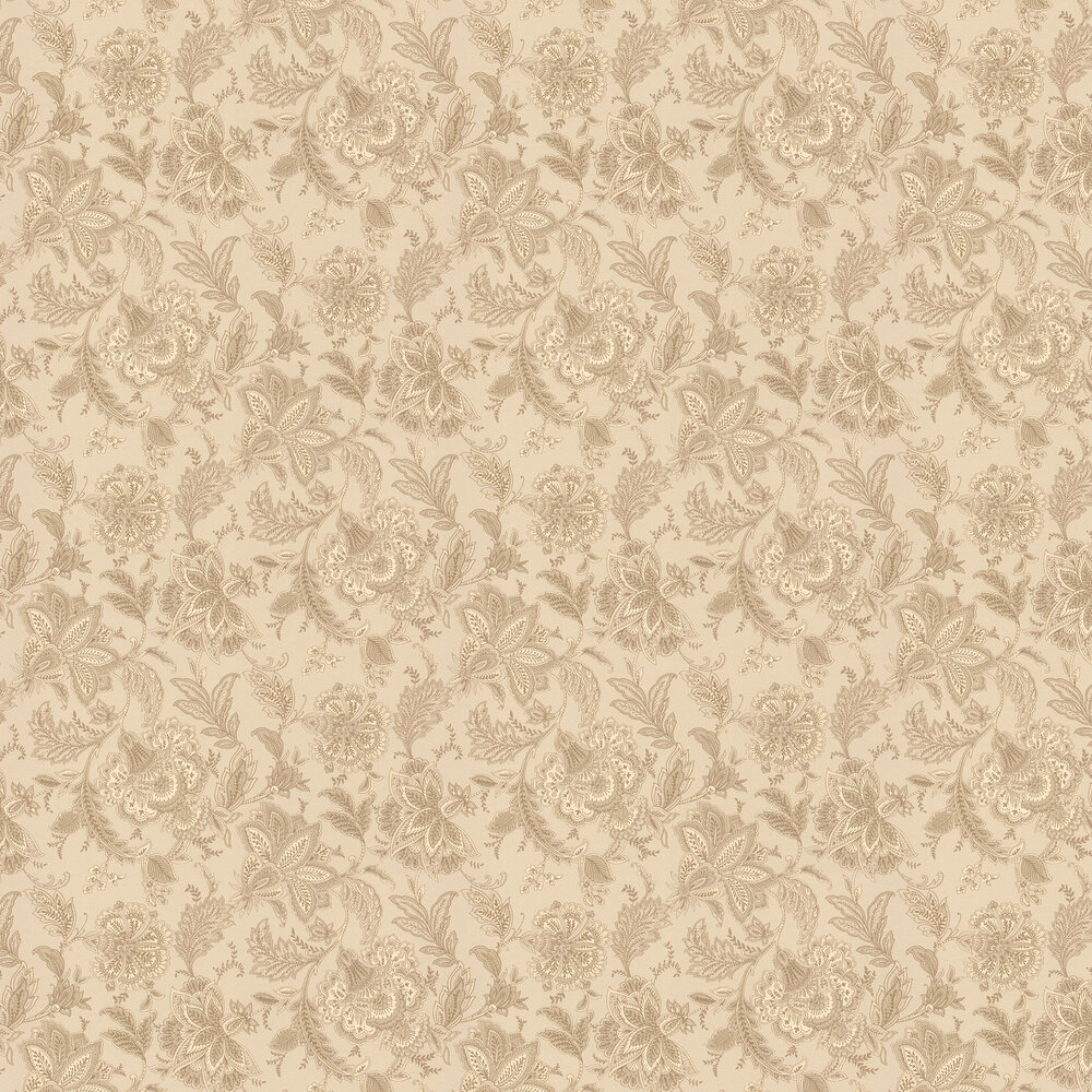 Floral Flourish Wallpaper - Champagne - by Albany
