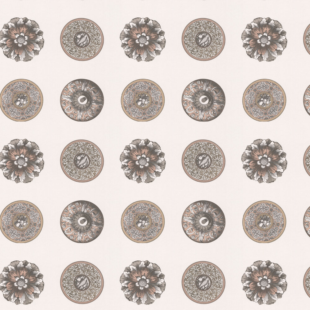 Ceiling Rose Wallpaper - Neutral - by Timney Fowler