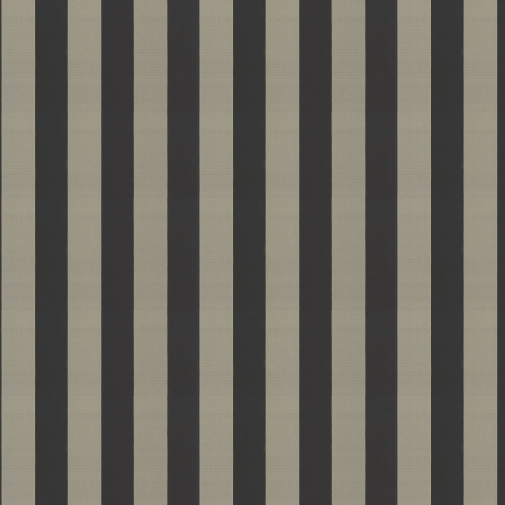 Thick Stripe Wallpaper - Black & Pewter - by Timney Fowler