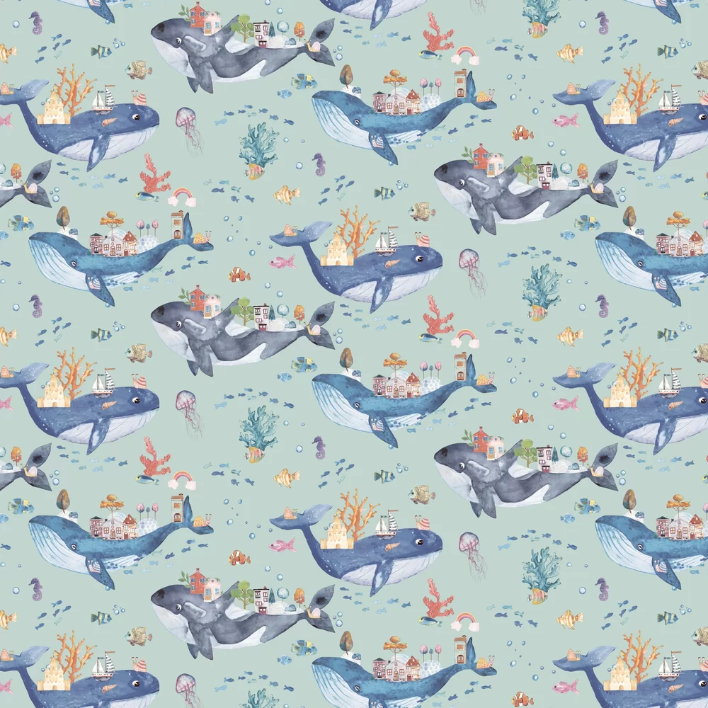 Albany Wallpaper Whale Town 13221